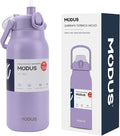Garrafa Térmica 1700ml - Duplamente Isolada a Vácuo, Canudo e Base Emborrachada Anti Derrapante, Mantém Bebidas Quentes por 12 Horas e Geladas por 24 Horas