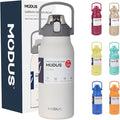 Garrafa Térmica 1700ml - Duplamente Isolada a Vácuo, Canudo e Base Emborrachada Anti Derrapante, Mantém Bebidas Quentes por 12 Horas e Geladas por 24 Horas